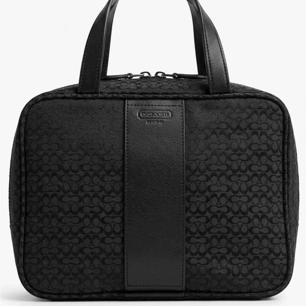 Y2K Coach Signature C black jacquard canvas cosmetic